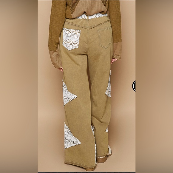 POL Olive and White Wide-Leg Pants - Picture 5 of 5
